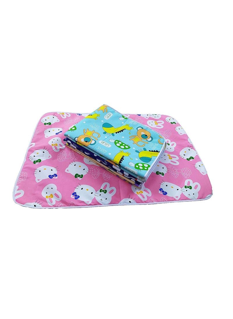 Heights New Born Babys Nappy Changing Plastic Mat Waterproof Mattress Bed Protector Sleeping MateDry Sheet for Baby Pack of 4 LargeMulticolor 06 Months