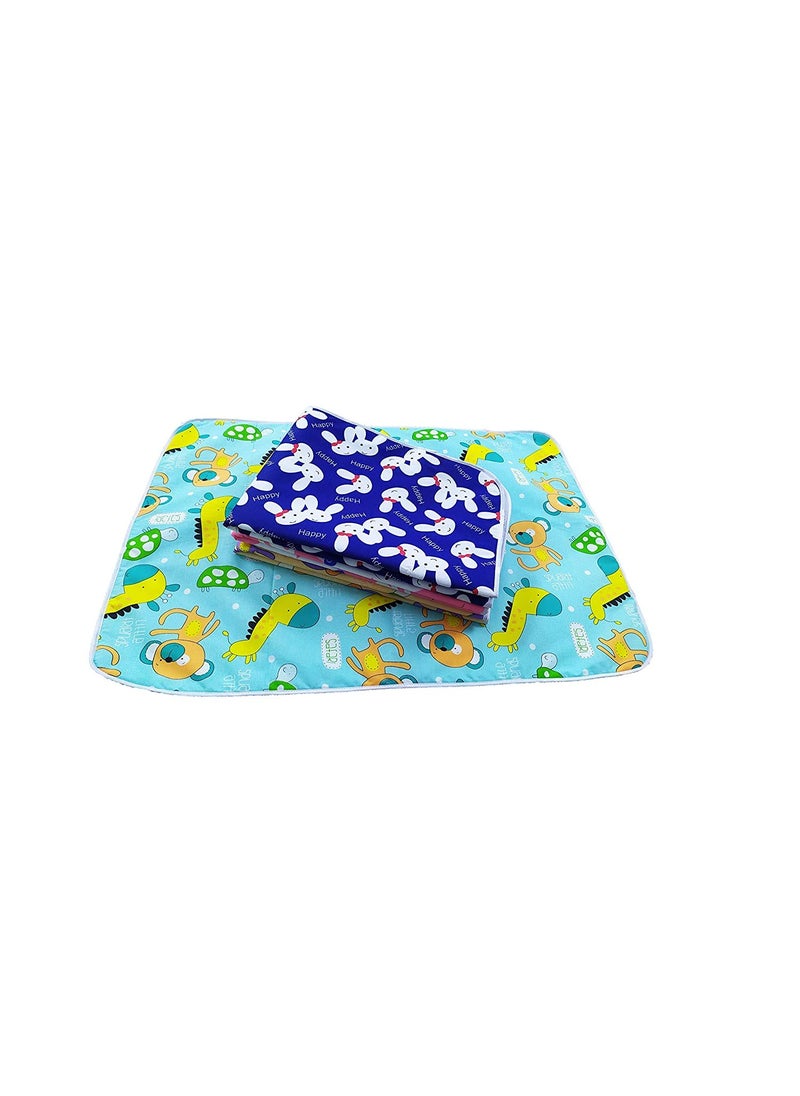 Heights New Born Babys Nappy Changing Plastic Mat Waterproof Mattress Bed Protector Sleeping MateDry Sheet for Baby Pack of 4 LargeMulticolor 06 Months