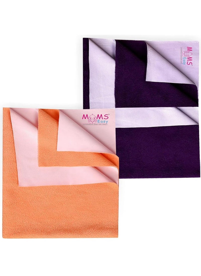 MOMSEASY New Born Baby Urine Mat Waterproof Baby Mat Waterproof Quickly Dry Sheet and New Born Care Products ComboPeach Plum Medium 100x70 cm