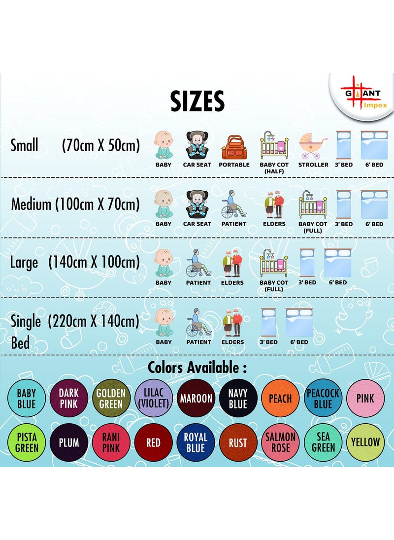 GIANT IMPEX Waterproof Antibacterial Quick Dry Ultra Absorbent Baby Dry SheetBed Wetting ProtectorCrib SheetPlay LargePack of 2 Red Peacock Blue