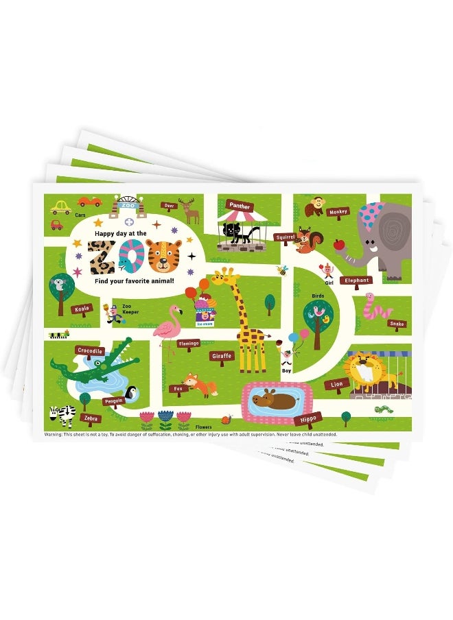 Babebay Disposable Stick-on Placemats 40 Pack for Baby & Kids & Toddler, Sticky Placemats Restaurant Table Mats 12