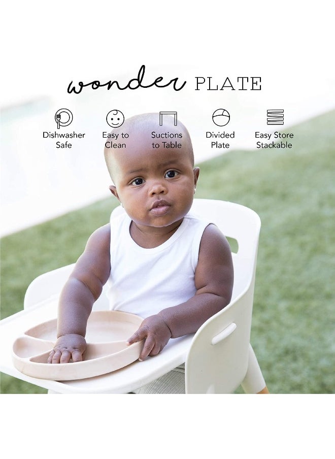 Bella Tunno Wonder Baby Plates – Silicone Suction Plates for Baby, Toddler, & Kids, Great for Baby Led Weaning, BPA Free, Kid and Baby Must Haves, 3 Sections (Food Critic)