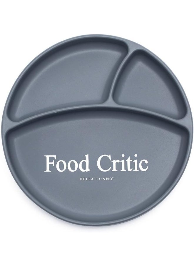 Bella Tunno Wonder Baby Plates – Silicone Suction Plates for Baby, Toddler, & Kids, Great for Baby Led Weaning, BPA Free, Kid and Baby Must Haves, 3 Sections (Food Critic)