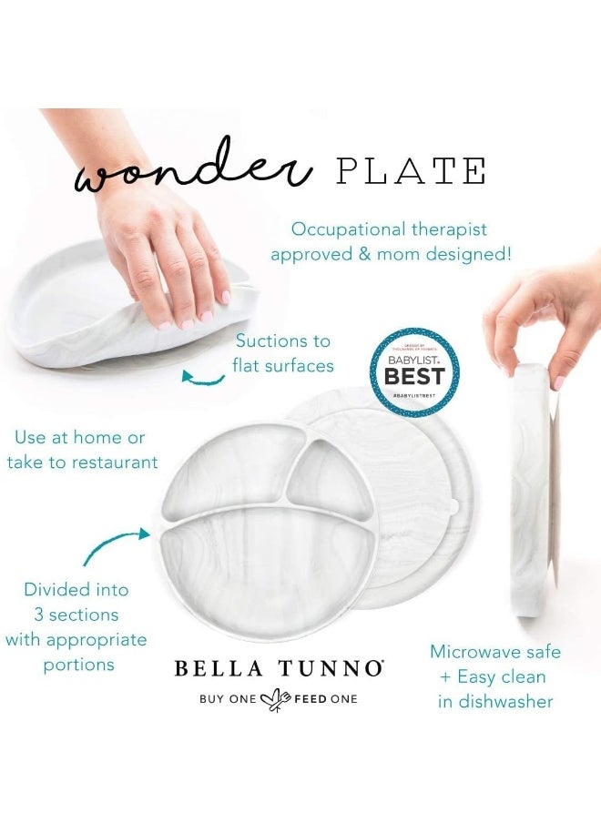 Bella Tunno Wonder Baby Plates – Silicone Suction Plates for Baby, Toddler, & Kids, Great for Baby Led Weaning, BPA Free, Kid and Baby Must Haves, 3 Sections (Food Critic)