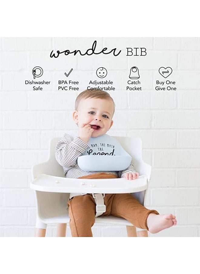 BELLA TUNNO Wonder Bib - Adjustable Silicone Baby Bibs for Girls & Boys, Durable and Waterproof BPA Free Silicone, Cowboy