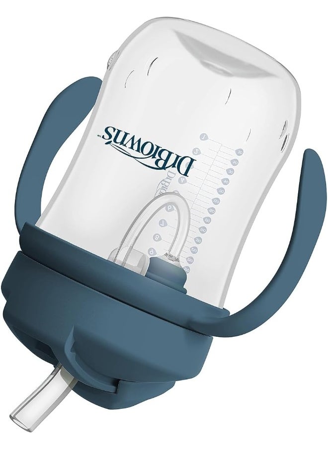 Dr. Brown's Milestones Baby's First Straw Cup, Training Cup with Weighted Straw, 9oz/270mL, Dark Blue, BPA Free, 6m+