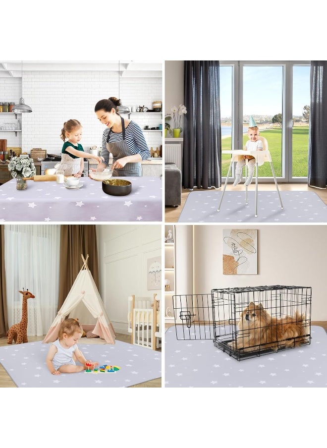 WOMUMON Splat Mat for Under High Chair/Arts/Crafts, Wo Baby Washable Spill Mat Water-resistant Anti-slip Floor Splash Mat, Portable Play Mat and Table Cloth (Star, 51