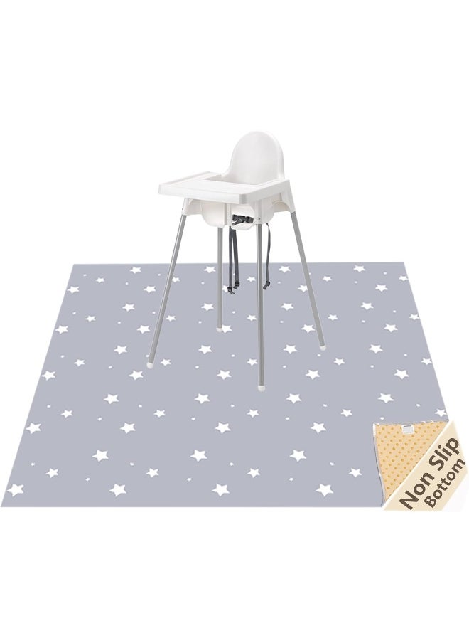 WOMUMON Splat Mat for Under High Chair/Arts/Crafts, Wo Baby Washable Spill Mat Water-resistant Anti-slip Floor Splash Mat, Portable Play Mat and Table Cloth (Star, 51