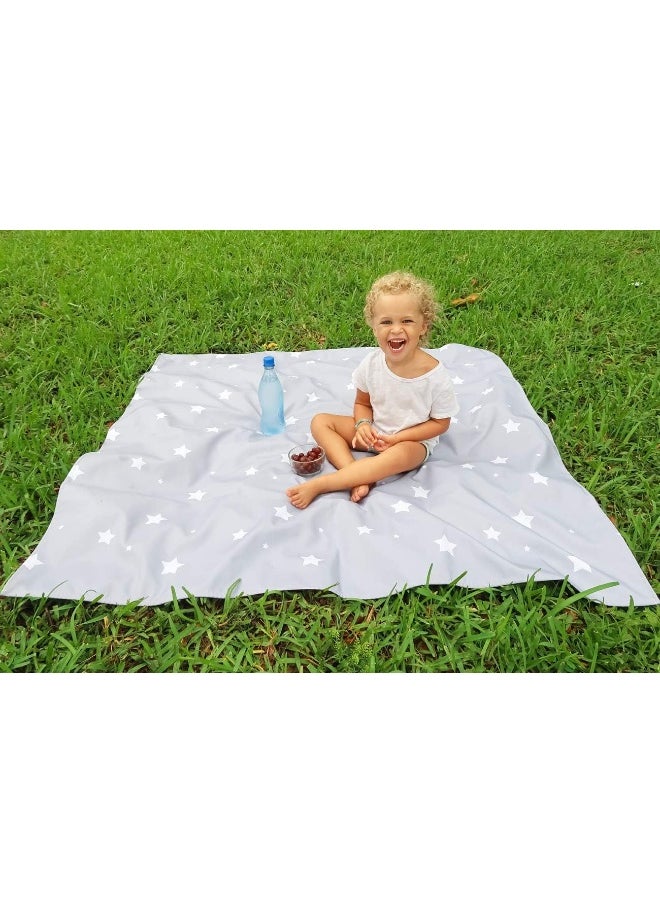 WOMUMON Splat Mat for Under High Chair/Arts/Crafts, Wo Baby Washable Spill Mat Water-resistant Anti-slip Floor Splash Mat, Portable Play Mat and Table Cloth (Star, 51