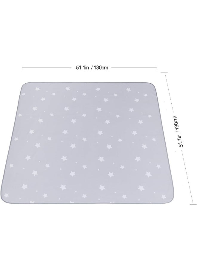 WOMUMON Splat Mat for Under High Chair/Arts/Crafts, Wo Baby Washable Spill Mat Water-resistant Anti-slip Floor Splash Mat, Portable Play Mat and Table Cloth (Star, 51