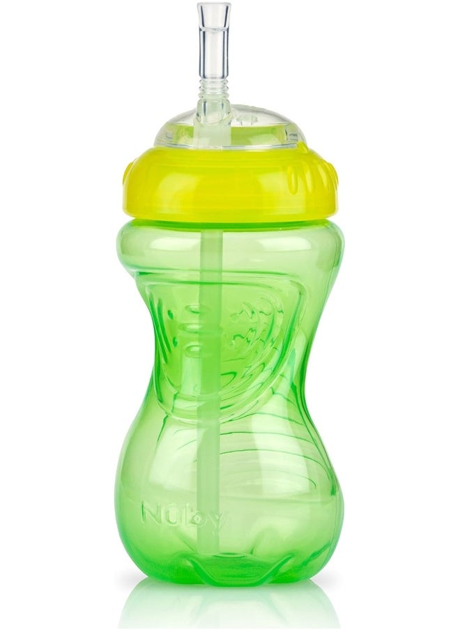 Nuby 3 Piece No-Spill Cup with Flex Straw, Neutral, 10 Ounce