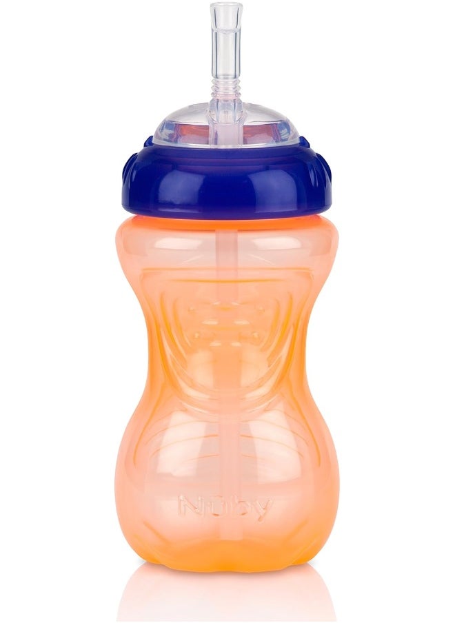 Nuby 3 Piece No-Spill Cup with Flex Straw, Neutral, 10 Ounce