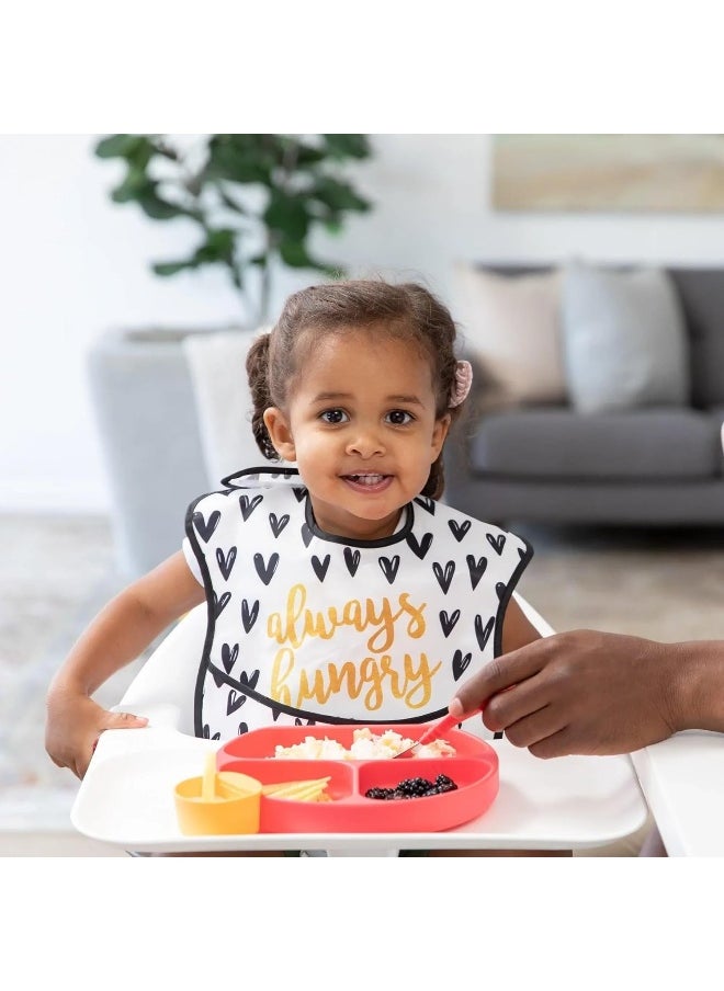Bumkins Bibs, Baby Bibs for Girl or Boy, SuperBib Baby and Toddler Bib for 6-24 Months, Baby Bib for Eating, Feeding Bib, Waterproof Lightweight Fabric – Always Hungry