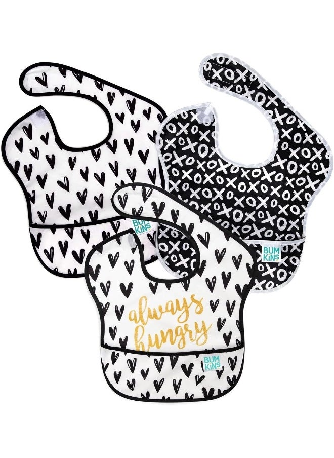 Bumkins Bibs, Baby Bibs for Girl or Boy, SuperBib Baby and Toddler Bib for 6-24 Months, Baby Bib for Eating, Feeding Bib, Waterproof Lightweight Fabric – Always Hungry
