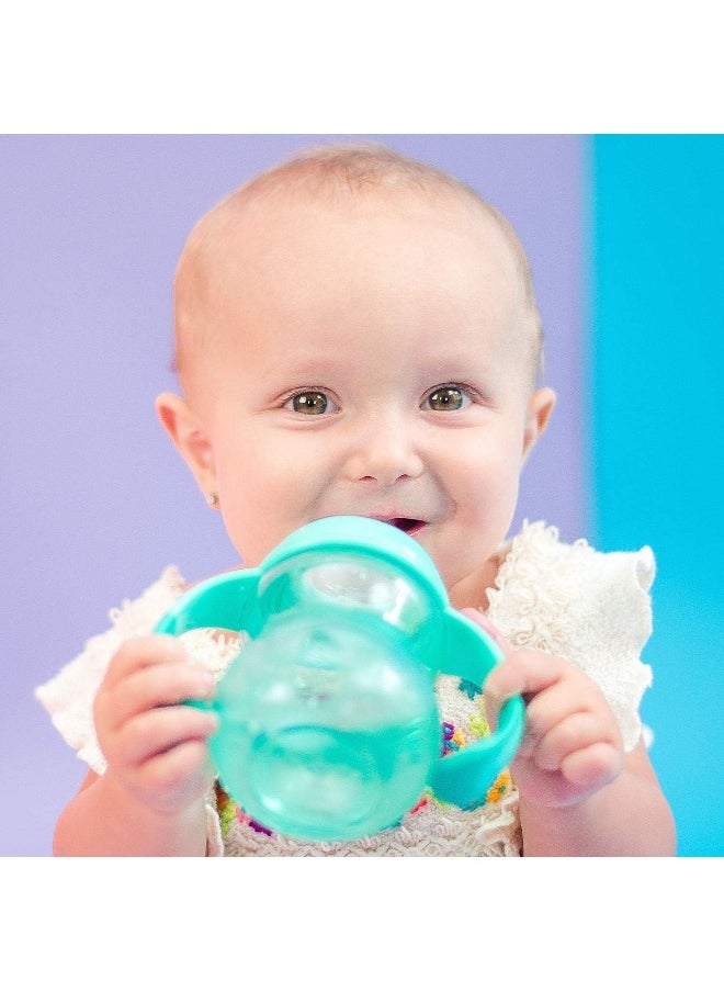 Nuby 3 in 1 Baby Bottle to Training Sippy Cup - 8 Oz Toddler Cups Spill Proof with Soft Spout, & Removable Grip Handles