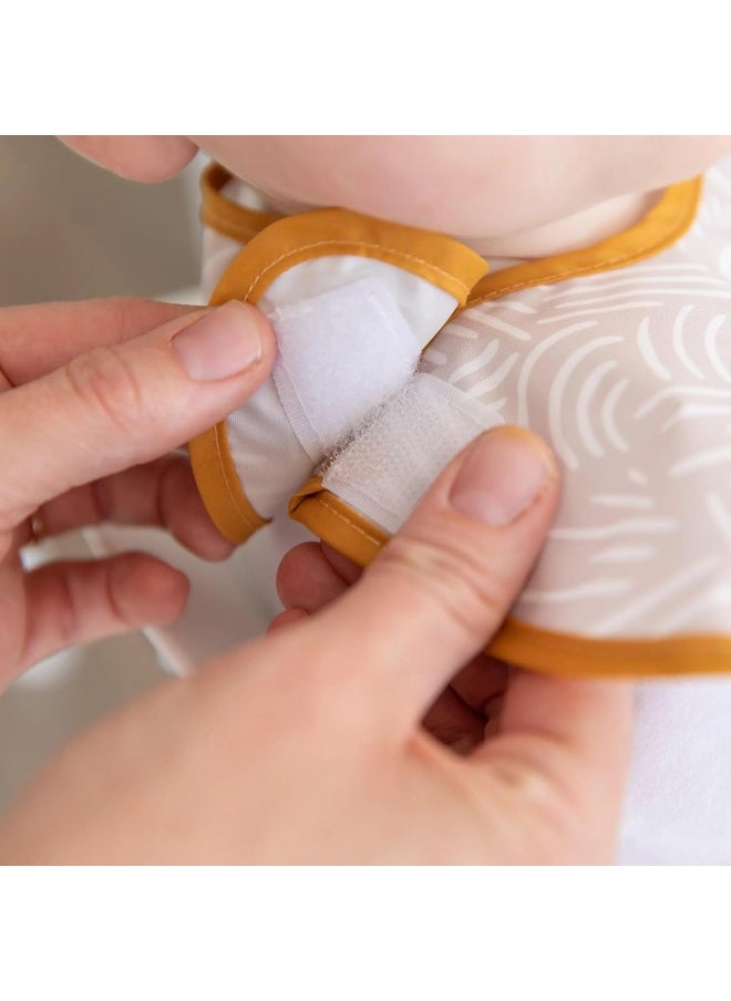 Bumkins Bibs for Girl or Boy, SuperBib Baby and Toddler for 6-24 Months, Essential Must Have for Eating, Feeding, Baby Led Weaning Supplies, Mess Saving Catch Food, Waterproof Fabric 3-pk Desert Boho