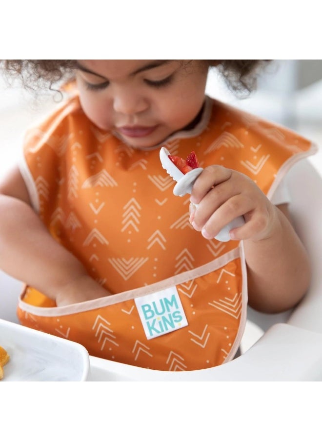 Bumkins Bibs for Girl or Boy, SuperBib Baby and Toddler for 6-24 Months, Essential Must Have for Eating, Feeding, Baby Led Weaning Supplies, Mess Saving Catch Food, Waterproof Fabric 3-pk Desert Boho