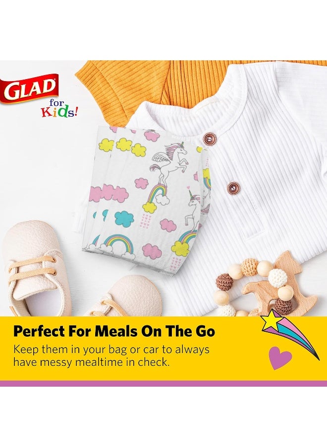 Glad for Kids Unicorns Paper Bibs, 30 Count
