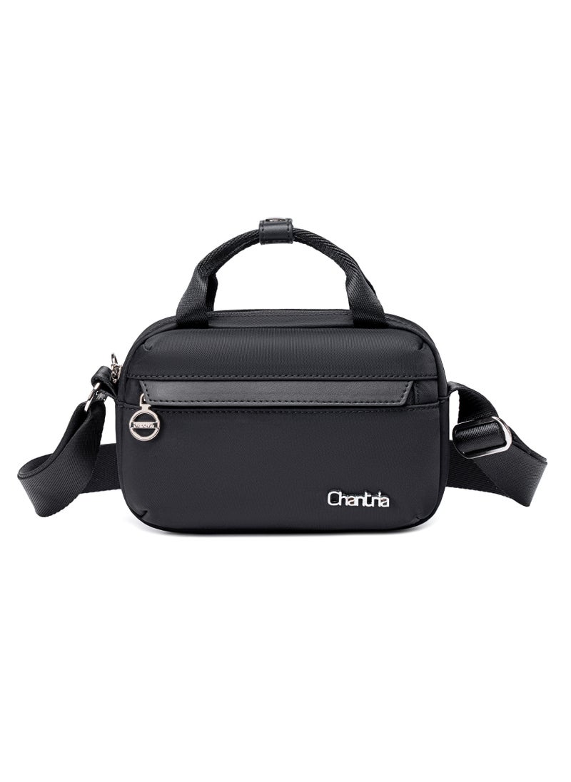 Premium Durable Lady’s Shoulder Bag Water Resistant Multifunctional Anti-Theft Sling Bag for Casual Travel Daily Out, CB00771-Black