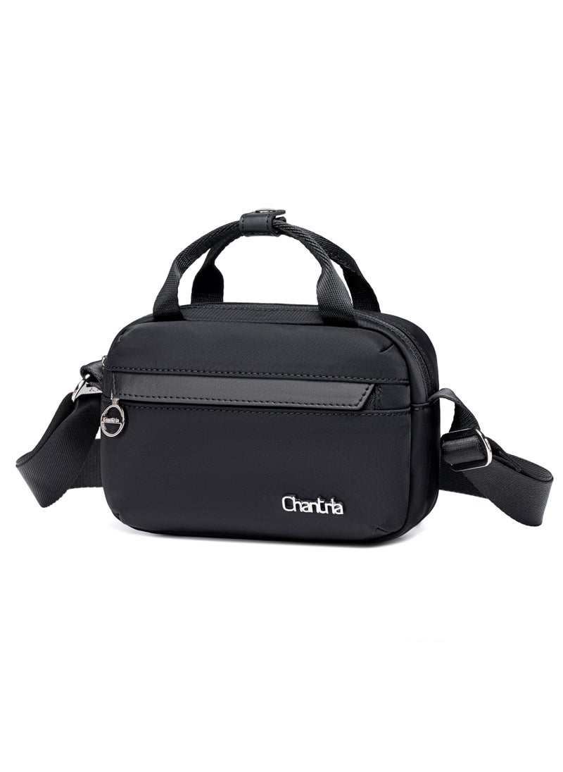 Premium Durable Lady’s Shoulder Bag Water Resistant Multifunctional Anti-Theft Sling Bag for Casual Travel Daily Out, CB00771-Black
