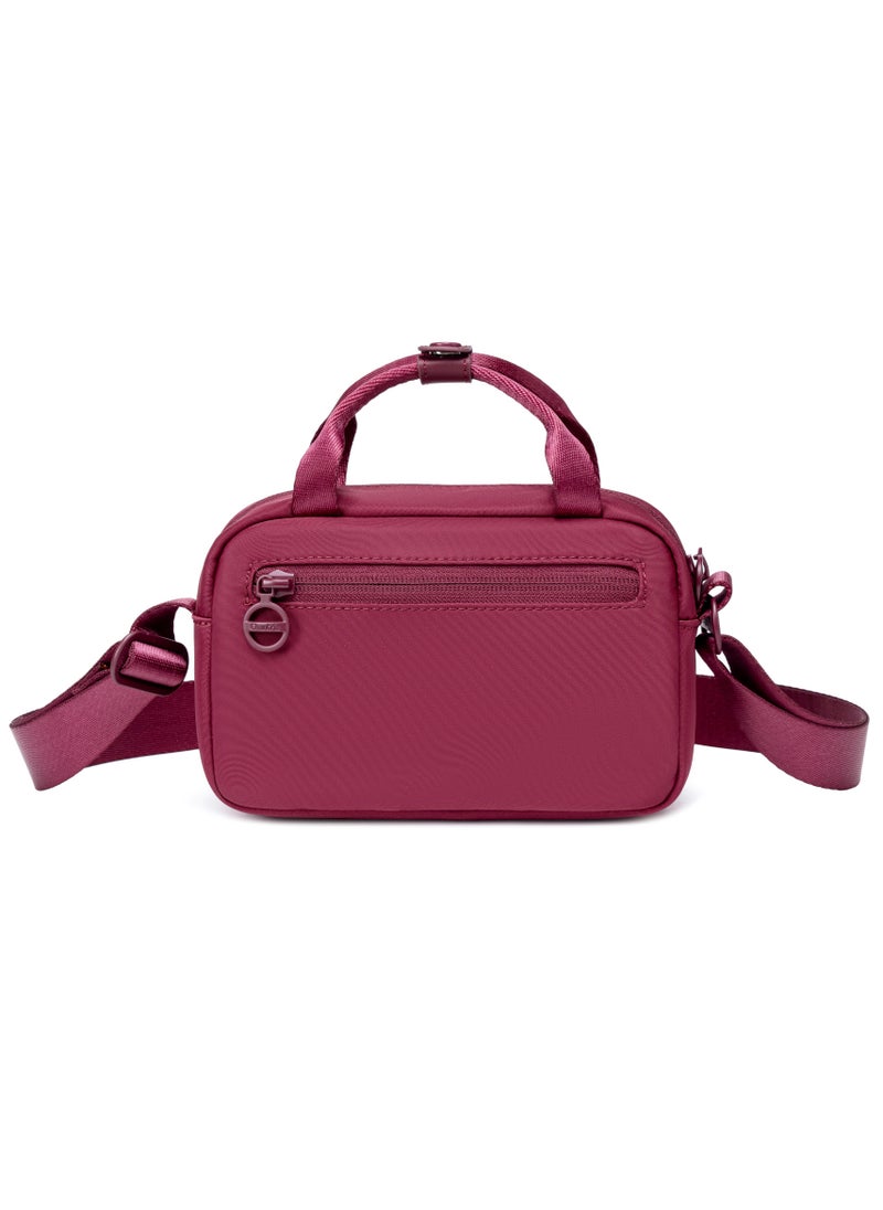 Premium Durable Lady’s Shoulder Bag Water Resistant Multifunctional Anti-Theft Sling Bag for Casual Travel Daily Out, CB00771-Burgundy