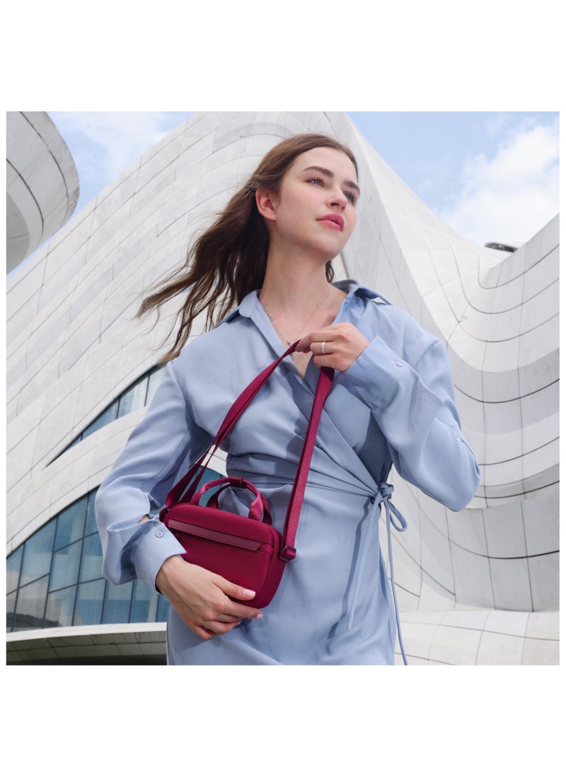 Premium Durable Lady’s Shoulder Bag Water Resistant Multifunctional Anti-Theft Sling Bag for Casual Travel Daily Out, CB00771-Burgundy