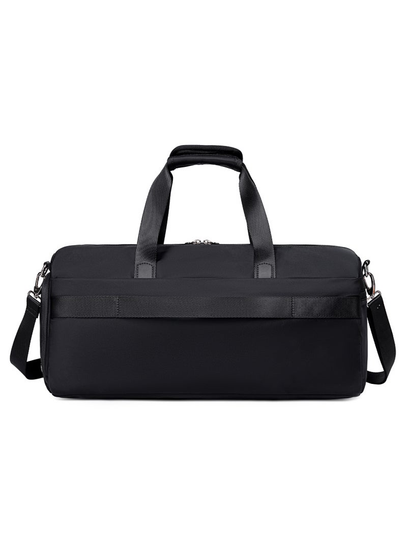 21L Premium Gym Bag Water Resistant Duffel Bag with Shoe Compartment and Detachable Shoulder Straps for Women, CB00777-Black
