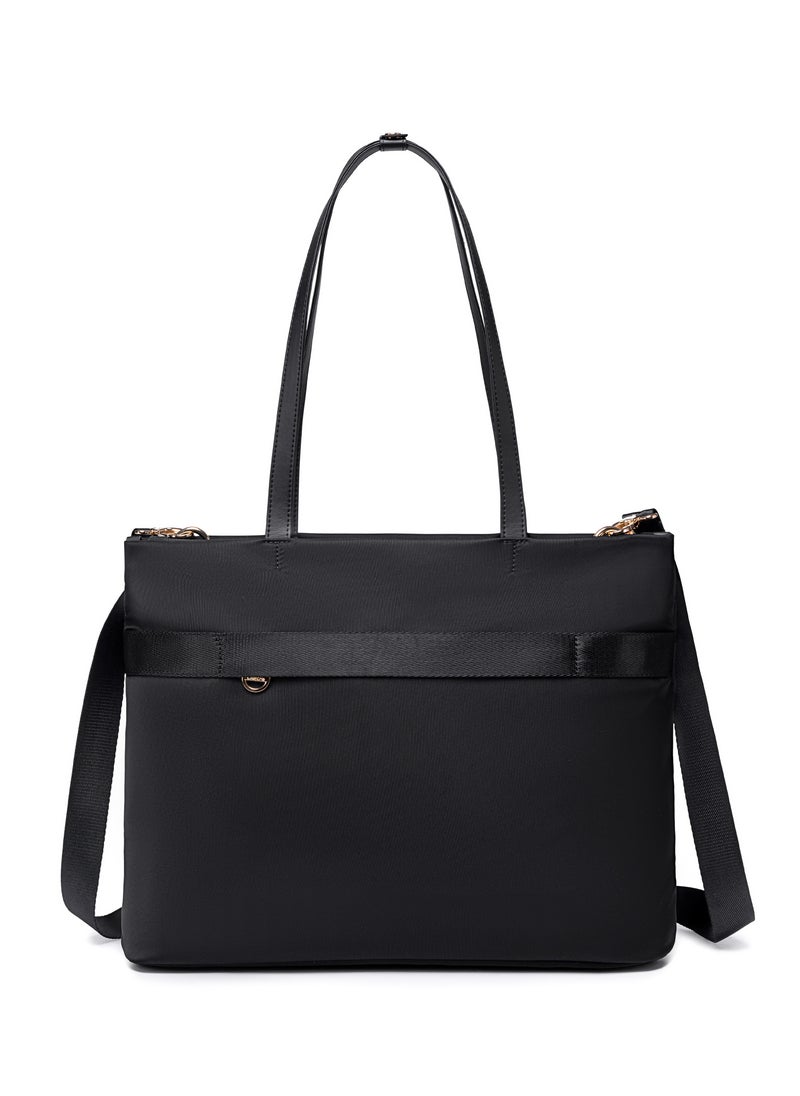 Premium Lightweight Laptop Hand Bag for Women Water Resistant Multifunctional Laptop Sling Bag with Multiple Pockets for Casual/Work/College/ School, CB00789-Black