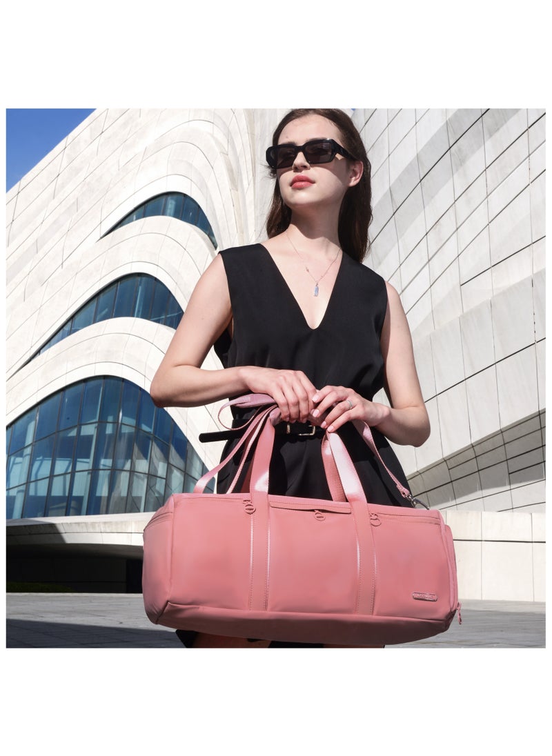 21L Premium Gym Bag Water Resistant Duffel Bag with Shoe Compartment and Detachable Shoulder Straps for Women, CB00777-Nostalgia Rose