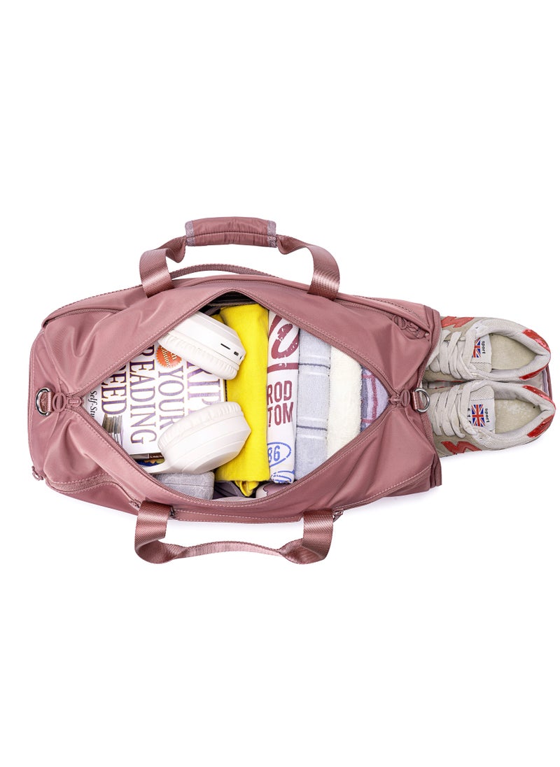 21L Premium Gym Bag Water Resistant Duffel Bag with Shoe Compartment and Detachable Shoulder Straps for Women, CB00777-Nostalgia Rose