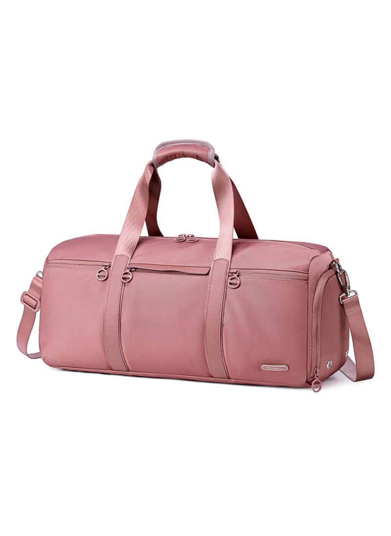 21L Premium Gym Bag Water Resistant Duffel Bag with Shoe Compartment and Detachable Shoulder Straps for Women, CB00777-Nostalgia Rose