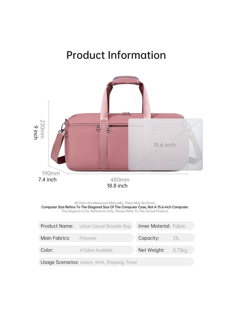 21L Premium Gym Bag Water Resistant Duffel Bag with Shoe Compartment and Detachable Shoulder Straps for Women, CB00777-Nostalgia Rose