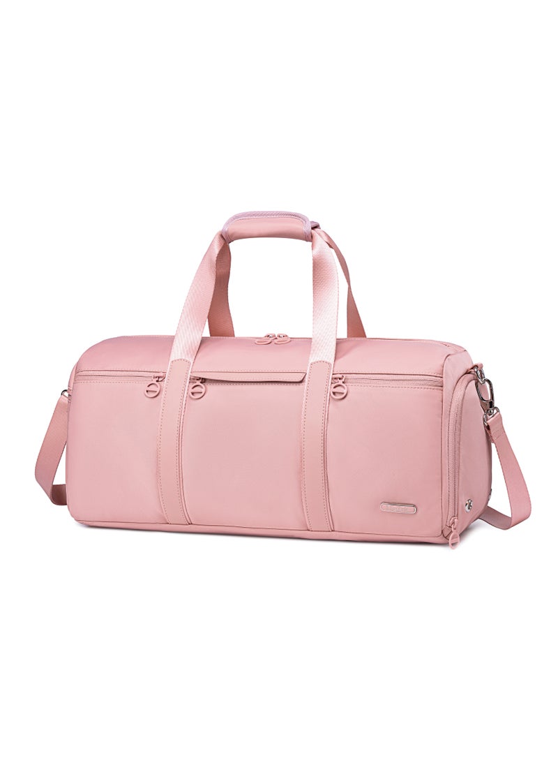 21L Premium Gym Bag Water Resistant Duffel Bag with Shoe Compartment and Detachable Shoulder Straps for Women, CB00777-Pink
