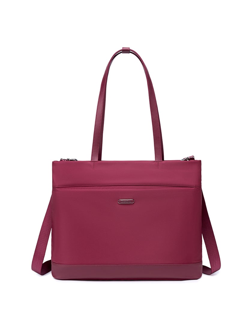 Premium Lightweight Laptop Hand Bag for Women Water Resistant Multifunctional Laptop Sling Bag with Multiple Pockets for Casual/Work/College/ School, CB00789-Burgundy