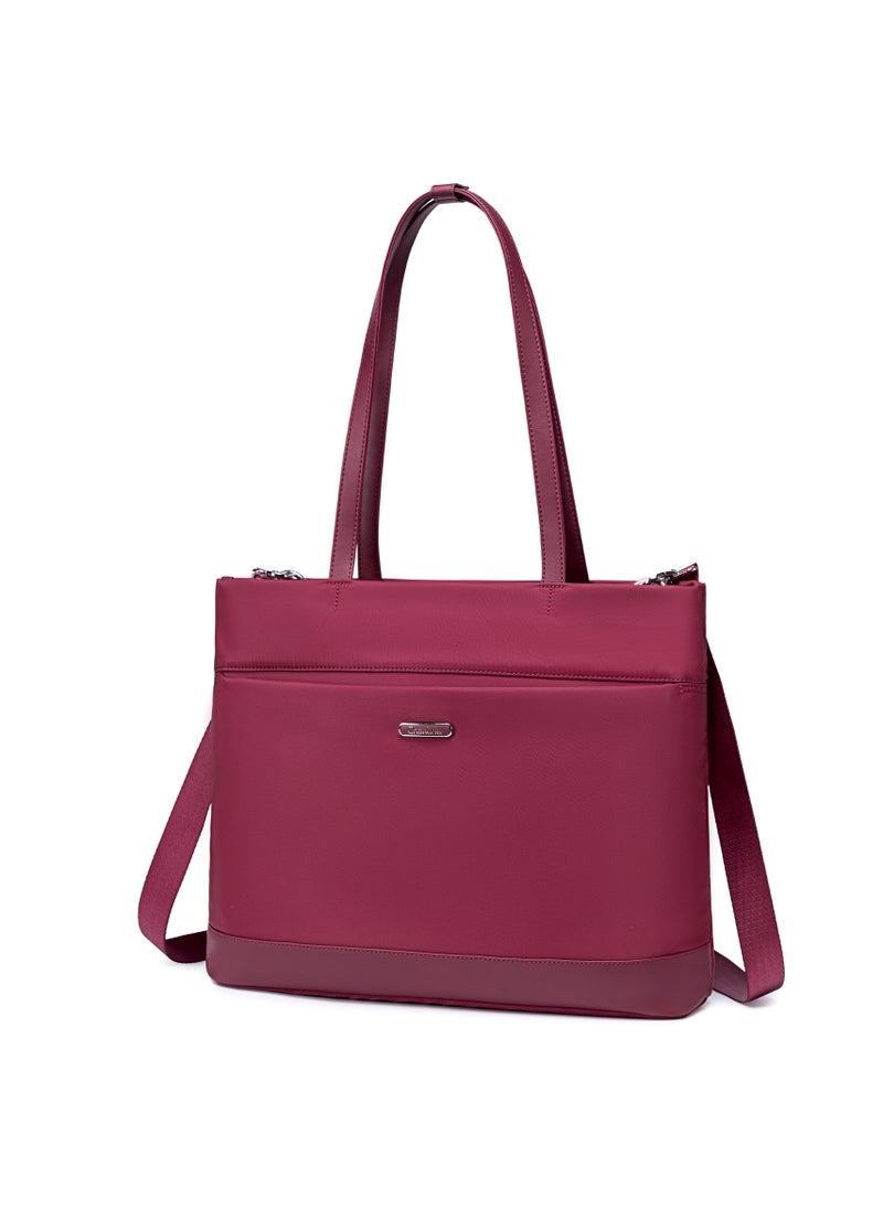 Premium Lightweight Laptop Hand Bag for Women Water Resistant Multifunctional Laptop Sling Bag with Multiple Pockets for Casual/Work/College/ School, CB00789-Burgundy