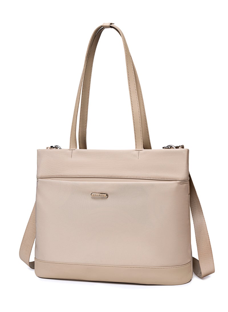 Premium Lightweight Laptop Hand Bag for Women Water Resistant Multifunctional Laptop Sling Bag with Multiple Pockets for Casual/Work/College/ School, CB00789-Khaki
