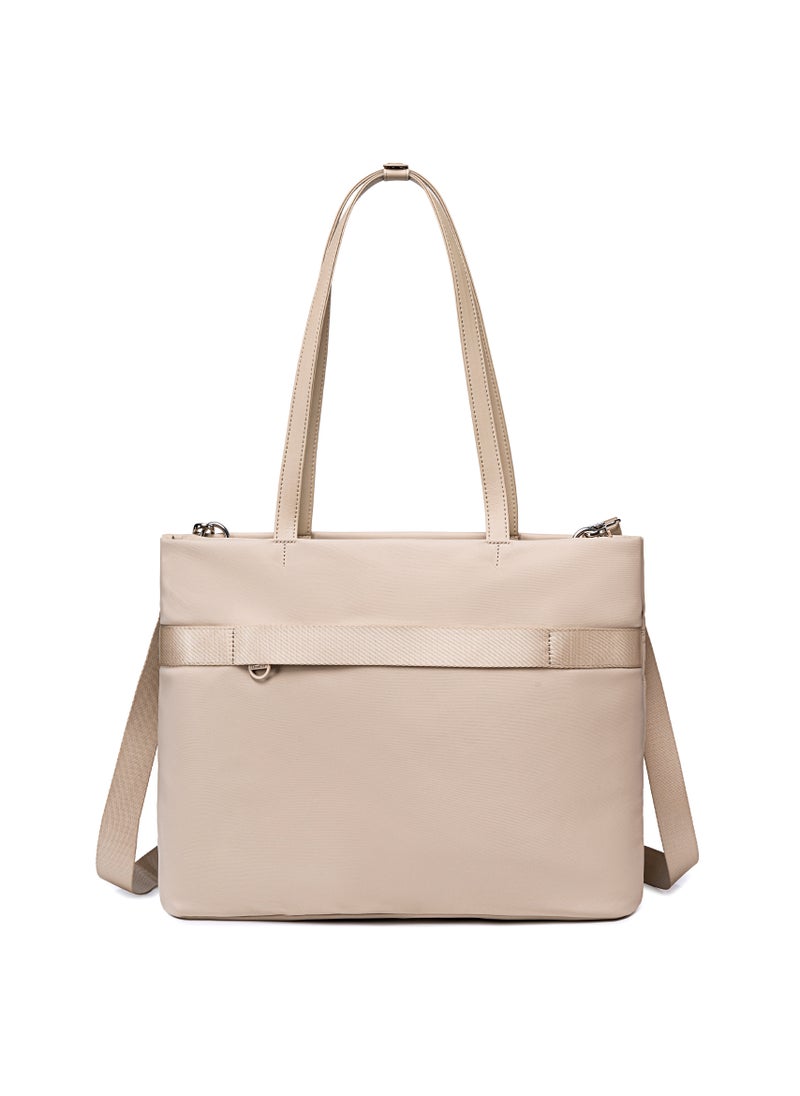 Premium Lightweight Laptop Hand Bag for Women Water Resistant Multifunctional Laptop Sling Bag with Multiple Pockets for Casual/Work/College/ School, CB00789-Khaki
