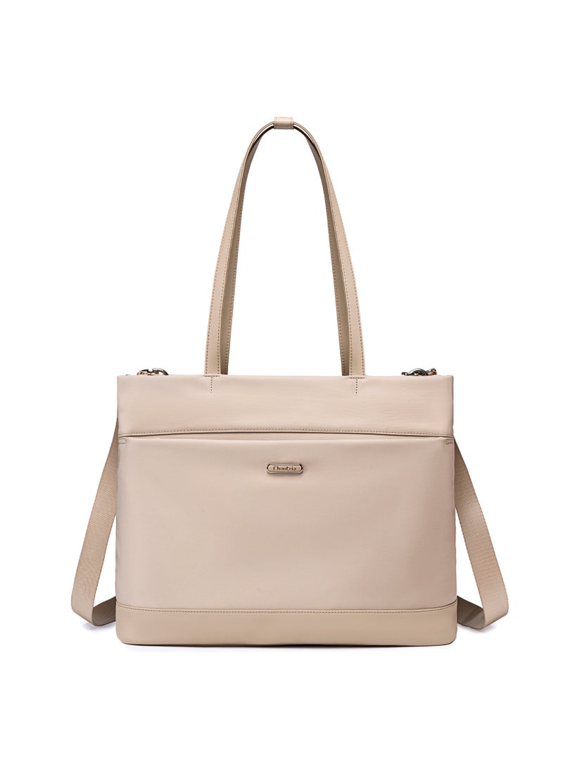 Premium Lightweight Laptop Hand Bag for Women Water Resistant Multifunctional Laptop Sling Bag with Multiple Pockets for Casual/Work/College/ School, CB00789-Khaki