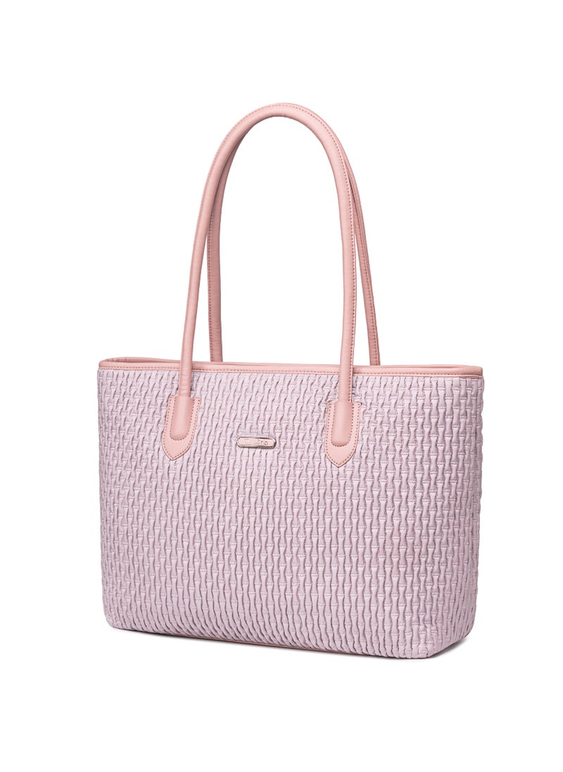 Premium Lightweight Tote Bag for Women Water Resistant Multifunctional Hand Bag with Separate Laptop and Tablet Compartment, CB00800-PINK