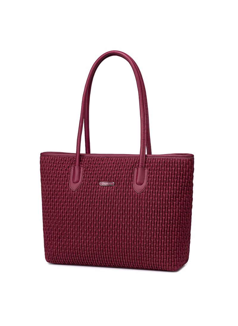 Premium Lightweight Tote Bag for Women Water Resistant Multifunctional Hand Bag with Separate Laptop and Tablet Compartment, CB00800-Burgundy