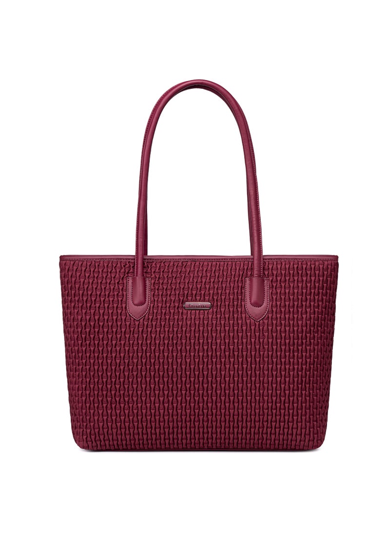 Premium Lightweight Tote Bag for Women Water Resistant Multifunctional Hand Bag with Separate Laptop and Tablet Compartment, CB00800-Burgundy