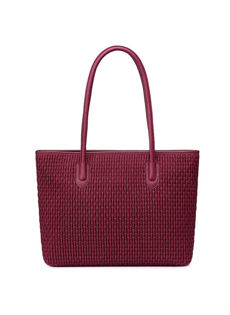 Premium Lightweight Tote Bag for Women Water Resistant Multifunctional Hand Bag with Separate Laptop and Tablet Compartment, CB00800-Burgundy