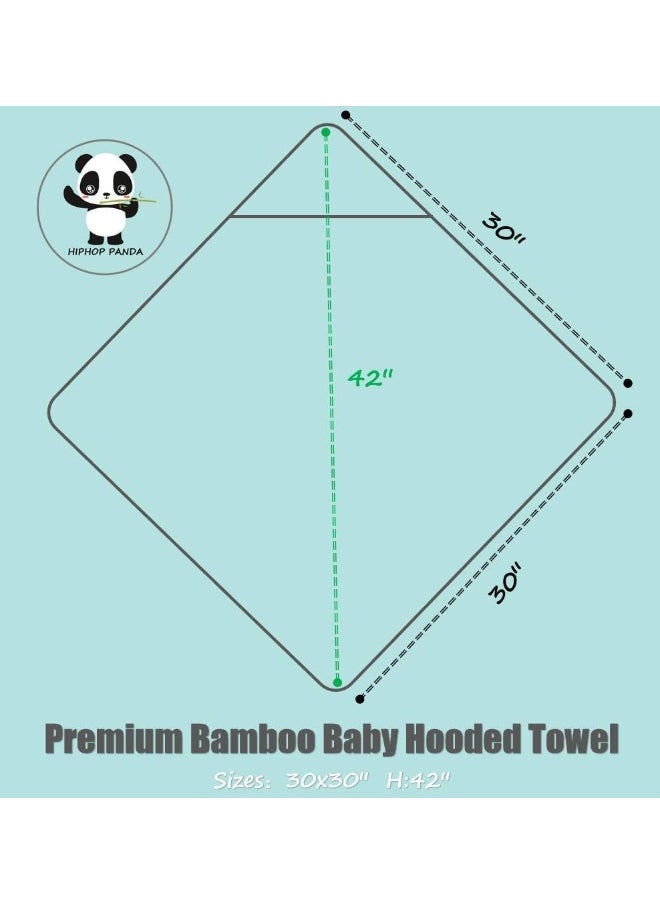 HIPHOP PANDA Hooded Towel - Rayon Made from Bamboo, Bath Towel with Bear Ears for Newborn, Babie, Toddler, Infant - Absorbent Large Baby Towel - Dinosaur, 30 x 30 Inch