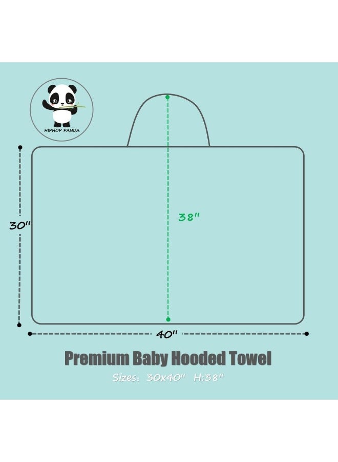 HIPHOP PANDA Hooded Towel - Rayon Made from Bamboo, Bath Towel with Bear Ears for Newborn, Baby, Toddler, Infant - Absorbent Large Baby Towel - Monkey, 30 x 40 Inch