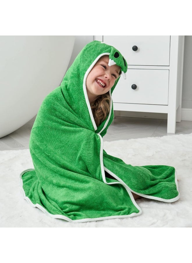 HIPHOP PANDA Hooded Towel - Rayon Made from Bamboo, Bath Towel with Bear Ears for Newborn, Baby, Toddler, Infant - Absorbent Large Baby Towel - Dinosaur, 30 x 40 Inch