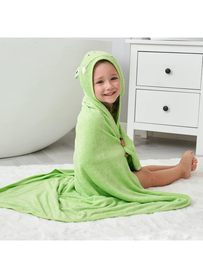 HIPHOP PANDA Bamboo Hooded Baby Towel - Soft Hooded Bath Towel for Baby, Toddler, Infant, Perfect for Boy and Girl - Frog, 30 x 30 Inch