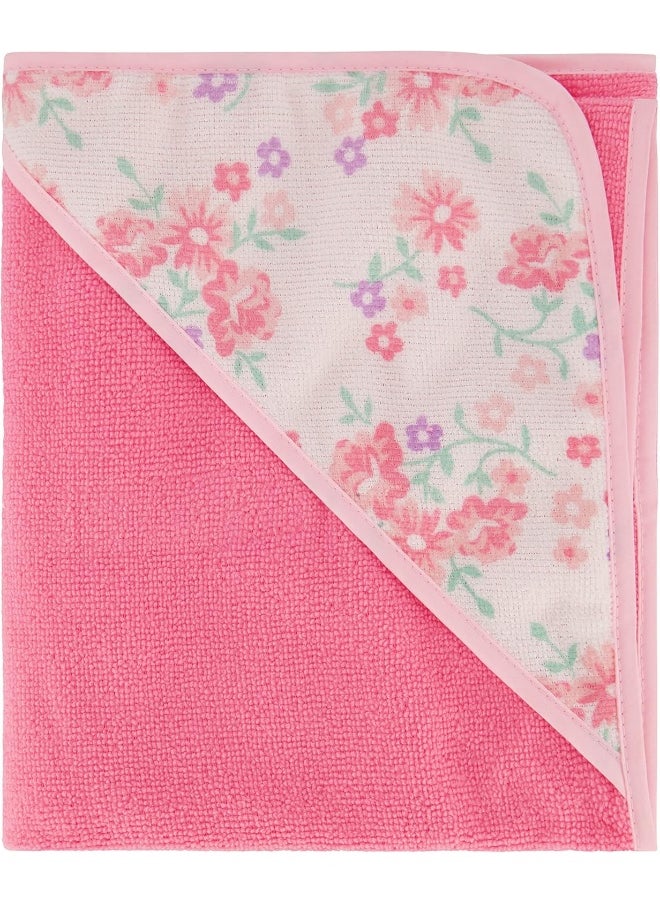 Cudlie Buttons & Stitches Baby Girl 3 Pack Rolled/Carded Hooded Towels In Bless This Baby Print