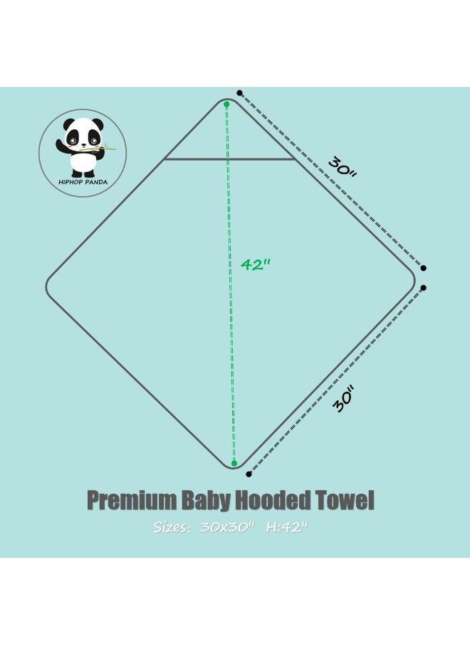 HIPHOP PANDA Hooded Towel - Rayon Made from Bamboo, Bath Towel with Bear Ears for Newborn, Baby, Toddler, Infant - Absorbent Large Baby Towel - Gorilla, 30 x 30 Inch