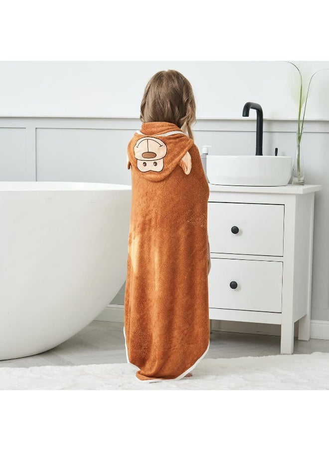HIPHOP PANDA Bamboo Hooded Baby Towel - Soft Hooded Bath Towel for Baby, Toddler, Infant, Perfect for Boy and Girl - (Monkey, 30 x 30 Inch)