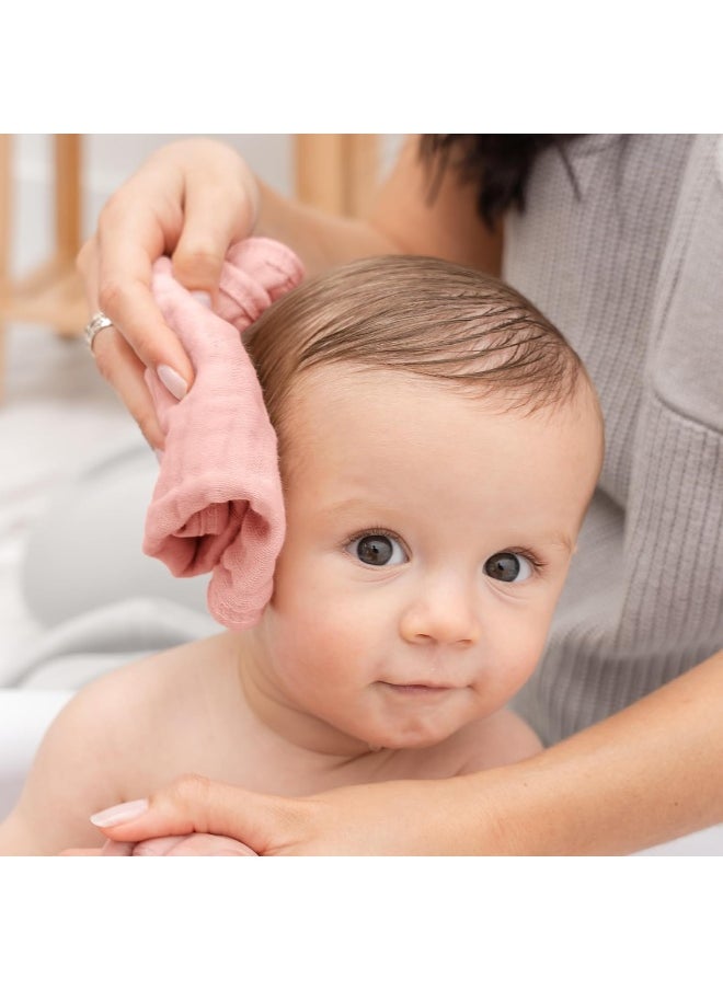 Baby Washcloths, Muslin Cotton Baby Towels, Large 10”x10” Wash Cloths Soft on Sensitive Skin, Absorbent for Boys & Girls, Newborn Baby & Toddlers Essentials Shower Registry Gift (Lace, Pack of 10)